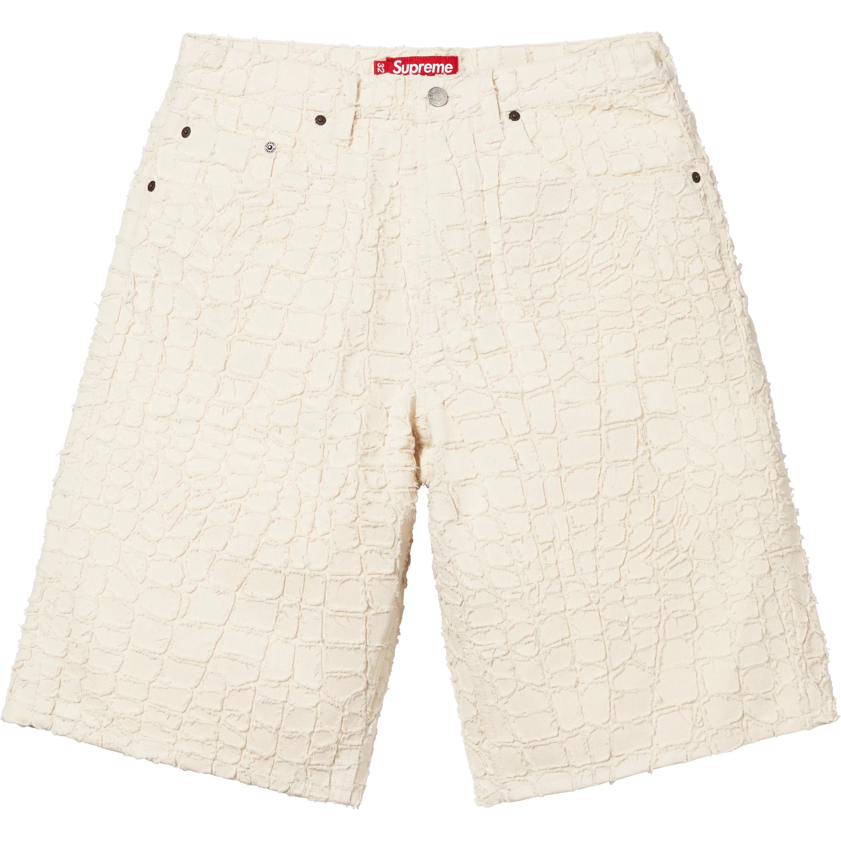 Frayed Croc Baggy Denim Short view 8